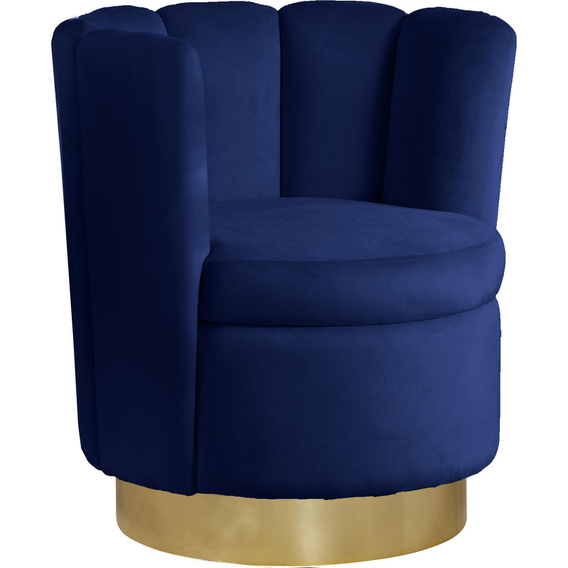 Meridian Lily Swivel Fabric Accent Chair 578Navy IMAGE 1