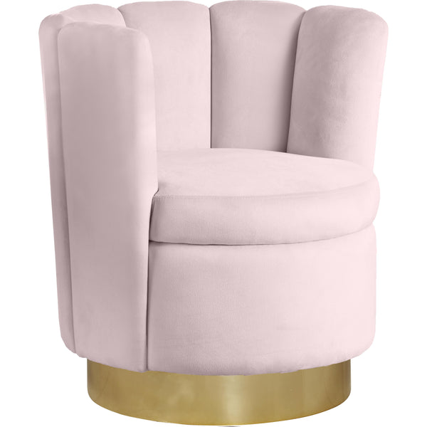 Meridian Lily Swivel Fabric Accent Chair 578Pink IMAGE 1