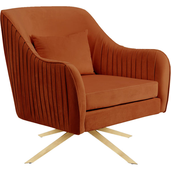 Meridian Paloma Swivel Fabric Accent Chair 585Cognac IMAGE 1