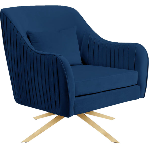 Meridian Paloma Swivel Fabric Accent Chair 585Navy IMAGE 1