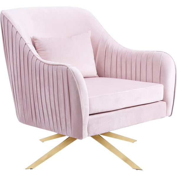 Meridian Paloma Swivel Fabric Accent Chair 585Pink IMAGE 1