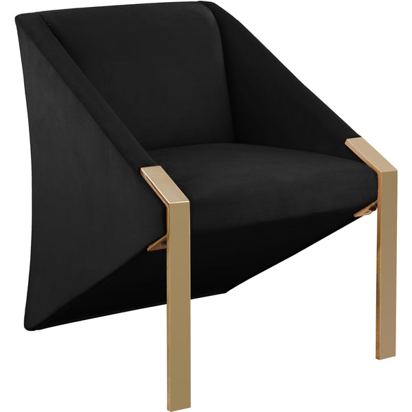 Meridian Rivet Stationary Fabric Accent Chair 593Black IMAGE 1