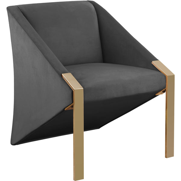 Meridian Rivet Stationary Fabric Accent Chair 593Grey IMAGE 1
