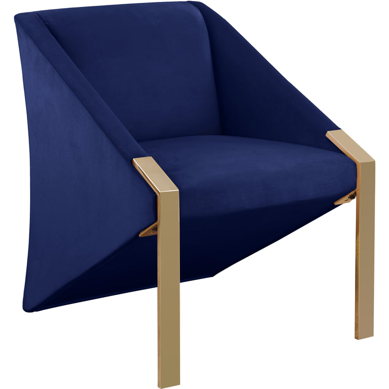 Meridian Rivet Stationary Fabric Accent Chair 593Navy IMAGE 1