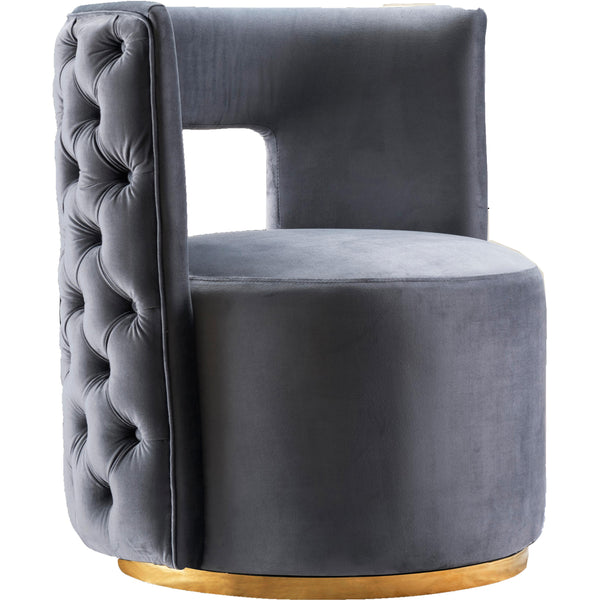 Meridian Theo Swivel Fabric Accent Chair 594Grey IMAGE 1