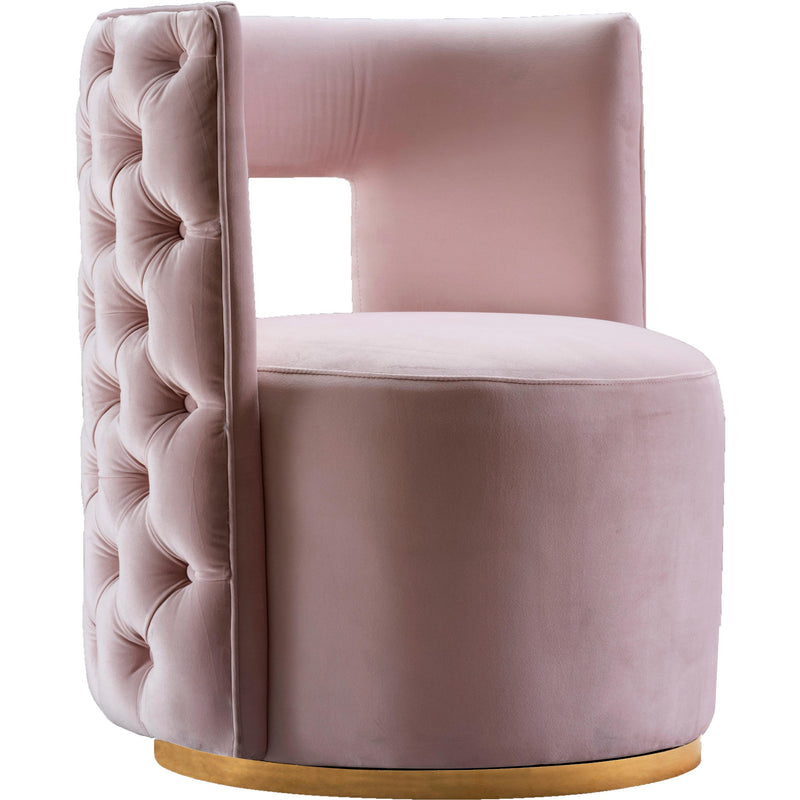 Meridian Theo Swivel Fabric Accent Chair 594Pink IMAGE 1