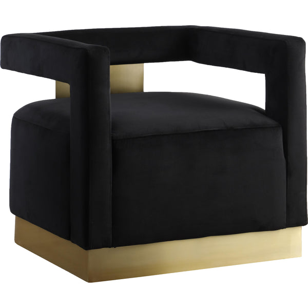 Meridian Armani Stationary Fabric Accent Chair 597Black IMAGE 1