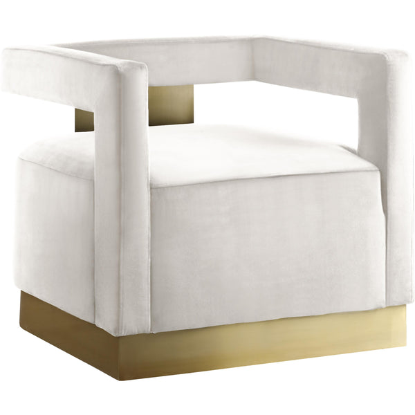 Meridian Armani Stationary Fabric Accent Chair 597Cream IMAGE 1