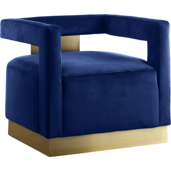 Meridian Armani Stationary Fabric Accent Chair 597Navy IMAGE 1