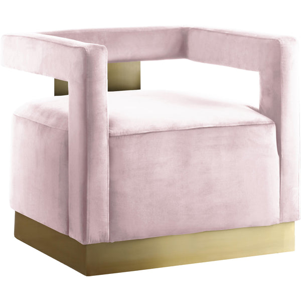 Meridian Armani Stationary Fabric Accent Chair 597Pink IMAGE 1