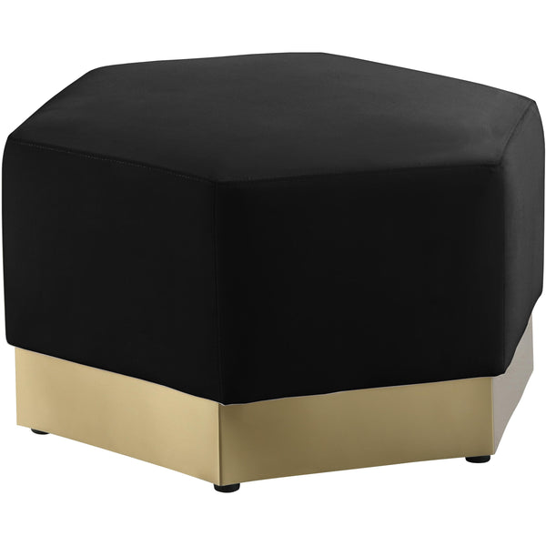 Meridian Marquis Fabric Ottoman 600Black-Ott IMAGE 1