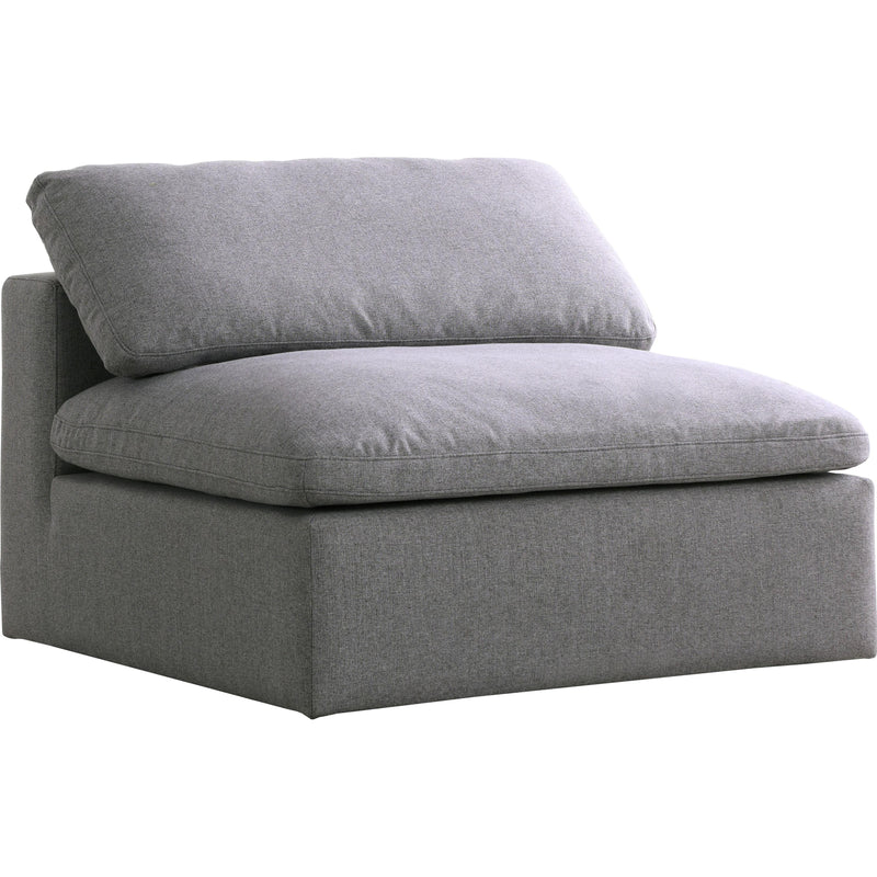 Meridian Serene Stationary Fabric Chair 601Grey-Armless IMAGE 1