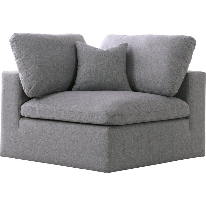 Meridian Serene Stationary Fabric Chair 601Grey-Corner IMAGE 1