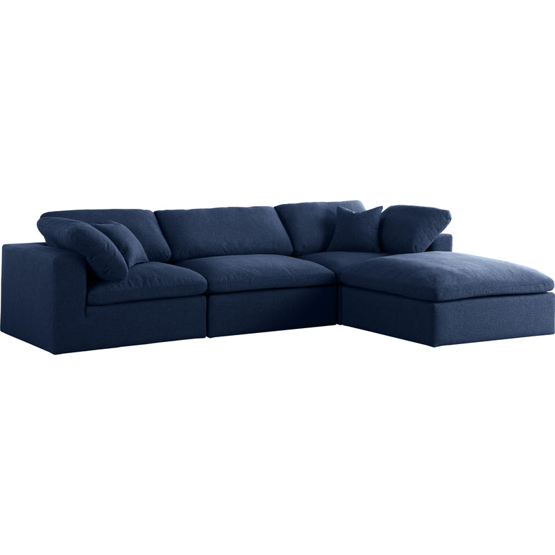 Meridian Serene Fabric 4 pc Sectional 601Navy-Sec4A IMAGE 1