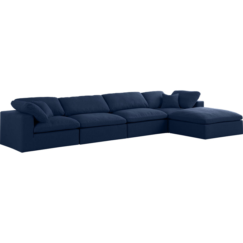 Meridian Serene Fabric 5 pc Sectional 601Navy-Sec5A IMAGE 1