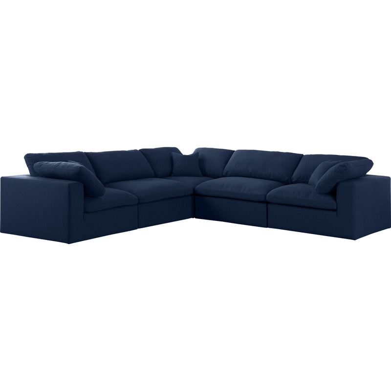 Meridian Serene Fabric 5 pc Sectional 601Navy-Sec5C IMAGE 1