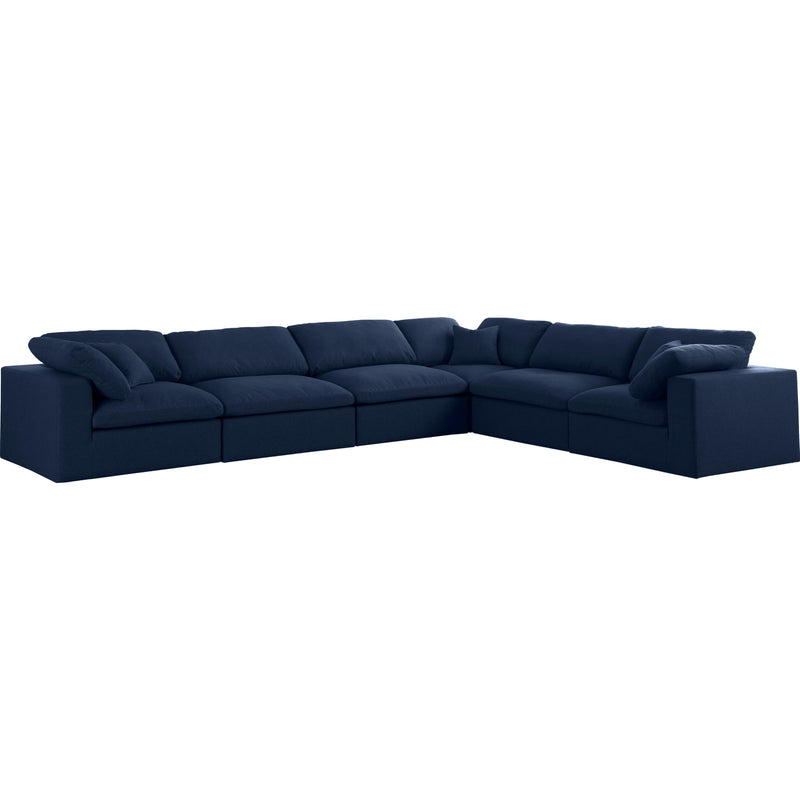 Meridian Serene Fabric 6 pc Sectional 601Navy-Sec6A IMAGE 1