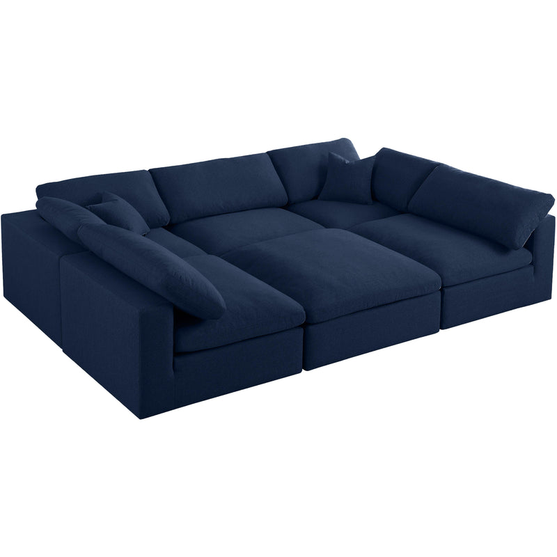 Meridian Serene Fabric 6 pc Sectional 601Navy-Sec6C IMAGE 1