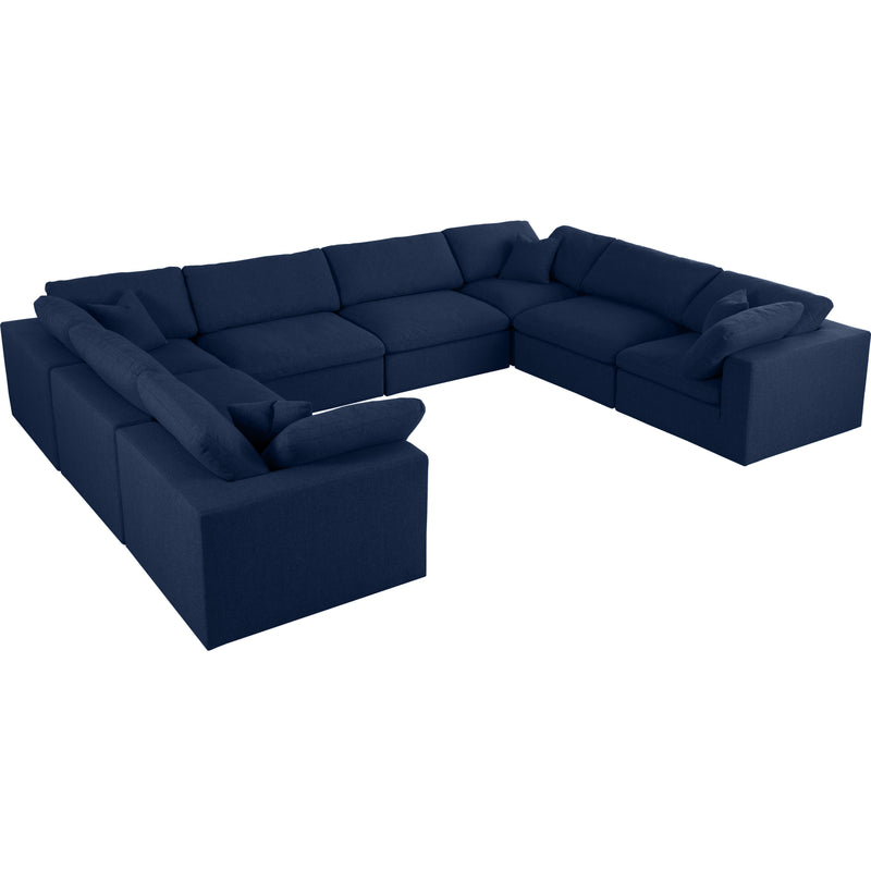 Meridian Serene Fabric 8 pc Sectional 601Navy-Sec8A IMAGE 1