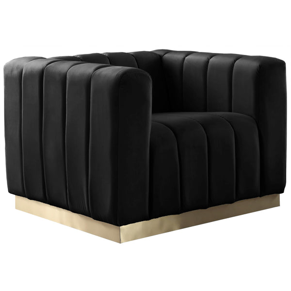 Meridian Marlon Stationary Fabric Chair 603Black-C IMAGE 1