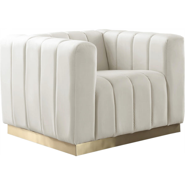 Meridian Marlon Stationary Fabric Chair 603Cream-C IMAGE 1
