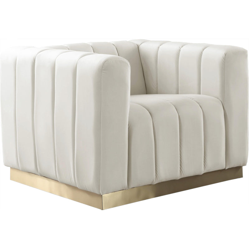 Meridian Marlon Stationary Fabric Chair 603Cream-C IMAGE 1