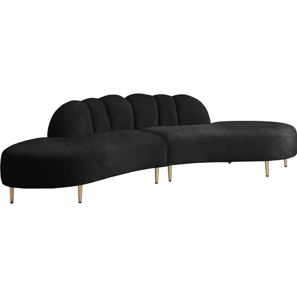 Meridian Divine Fabric 2 pc Sectional 618Black-Sectional IMAGE 1