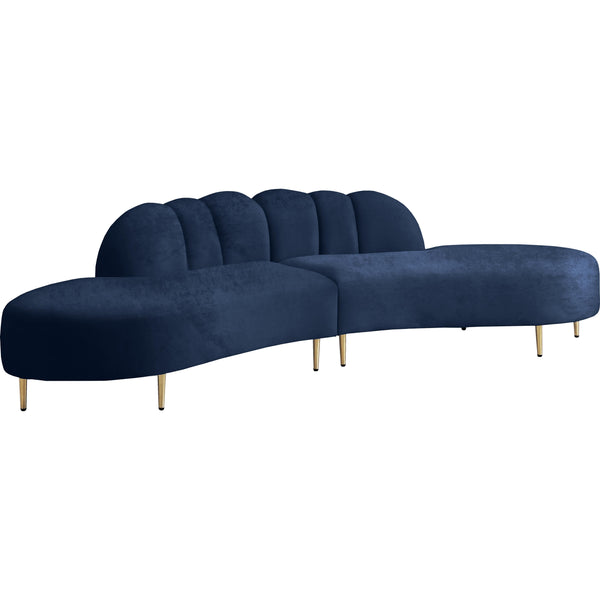 Meridian Divine Fabric 2 pc Sectional 618Navy-Sectional IMAGE 1