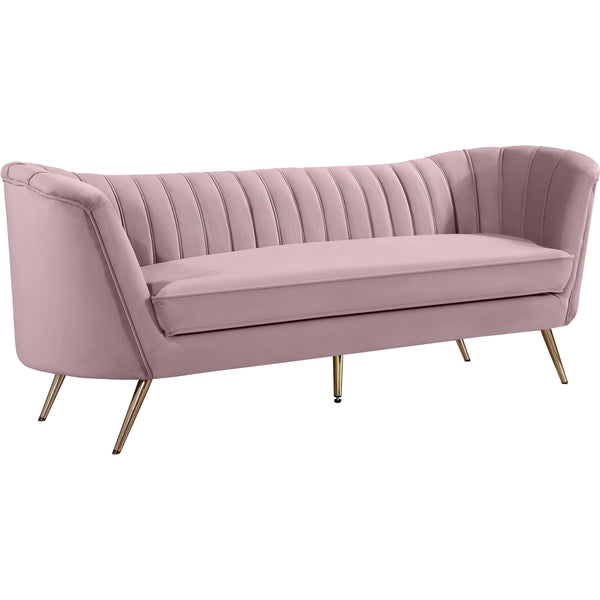 Meridian Margo Stationary Fabric Sofa 622Pink-S IMAGE 1