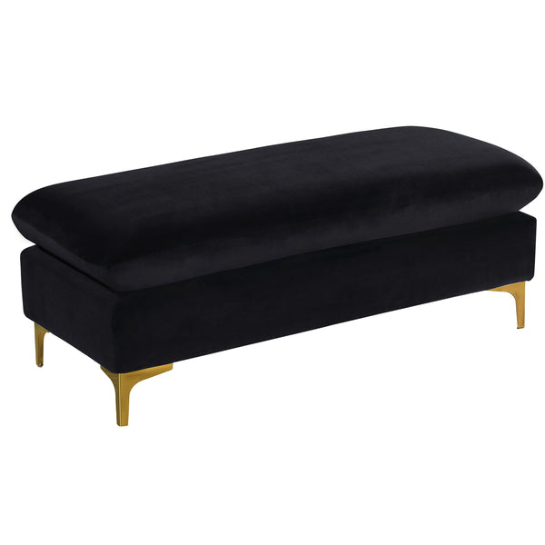 Meridian Naomi Fabric Ottoman 636Black-Ott IMAGE 1