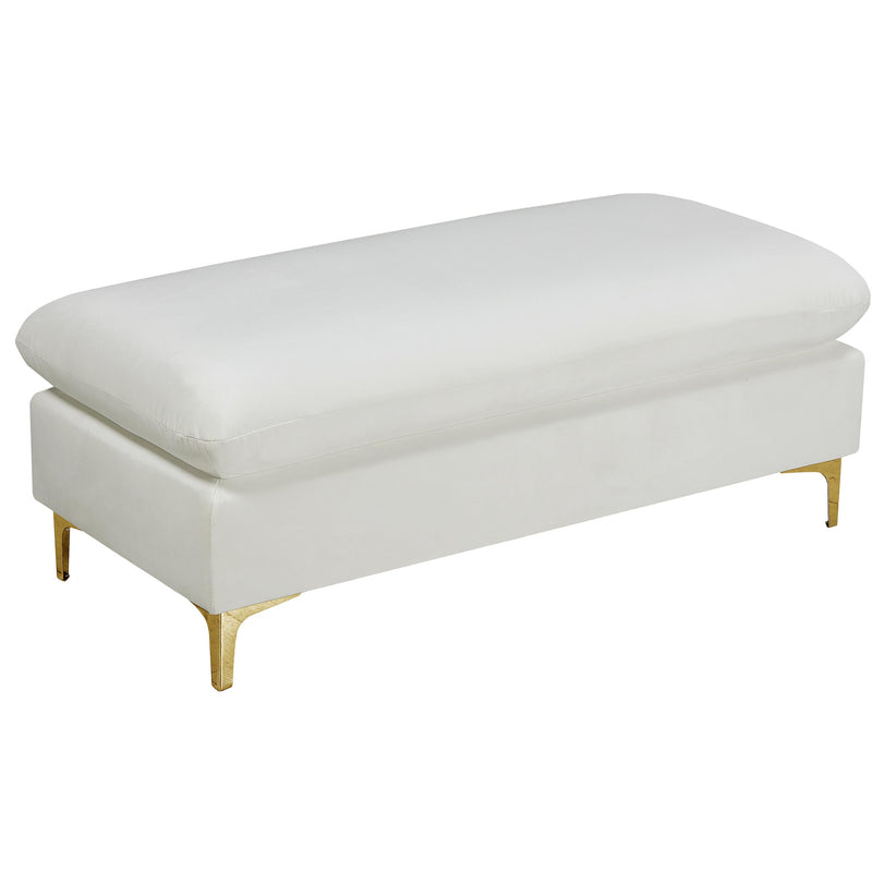 Meridian Naomi Fabric Ottoman 636Cream-Ott IMAGE 1