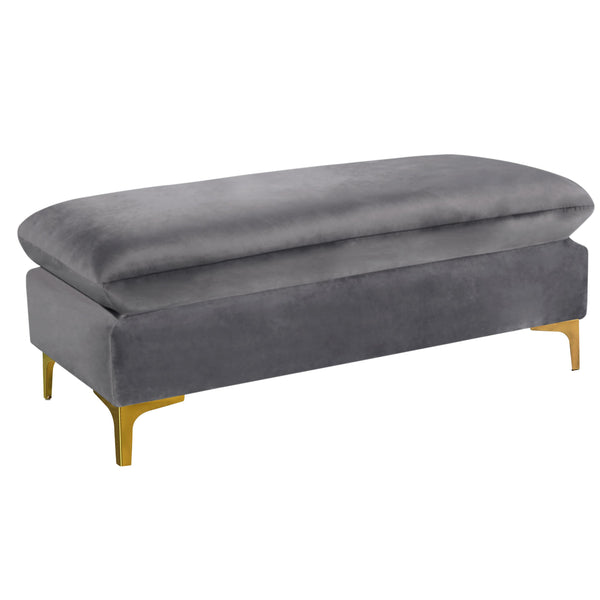 Meridian Naomi Fabric Ottoman 636Grey-Ott IMAGE 1
