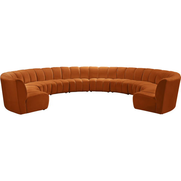 Meridian Infinity Fabric 10 pc Sectional 638Cognac-10PC IMAGE 1
