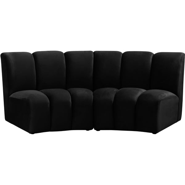 Meridian Infinity Fabric 2 pc Sectional 638Black-2PC IMAGE 1