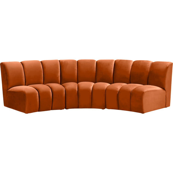 Meridian Infinity Fabric 3 pc Sectional 638Cognac-3PC IMAGE 1