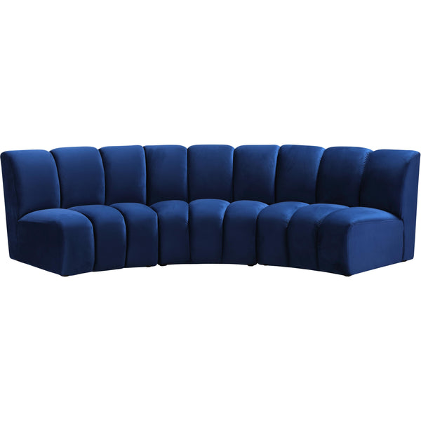 Meridian Infinity Fabric 3 pc Sectional 638Navy-3PC IMAGE 1