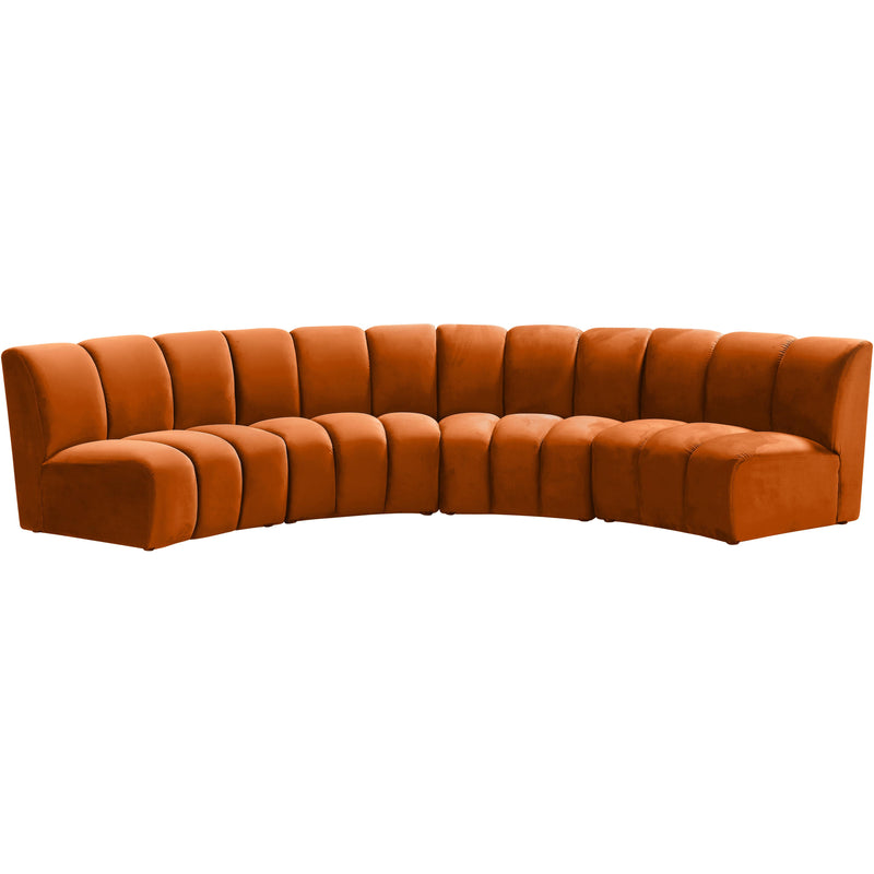 Meridian Infinity Fabric 4 pc Sectional 638Cognac-4PC IMAGE 1