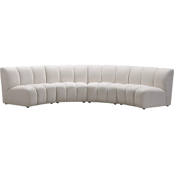 Meridian Infinity Fabric 4 pc Sectional 638Cream-4PC IMAGE 1
