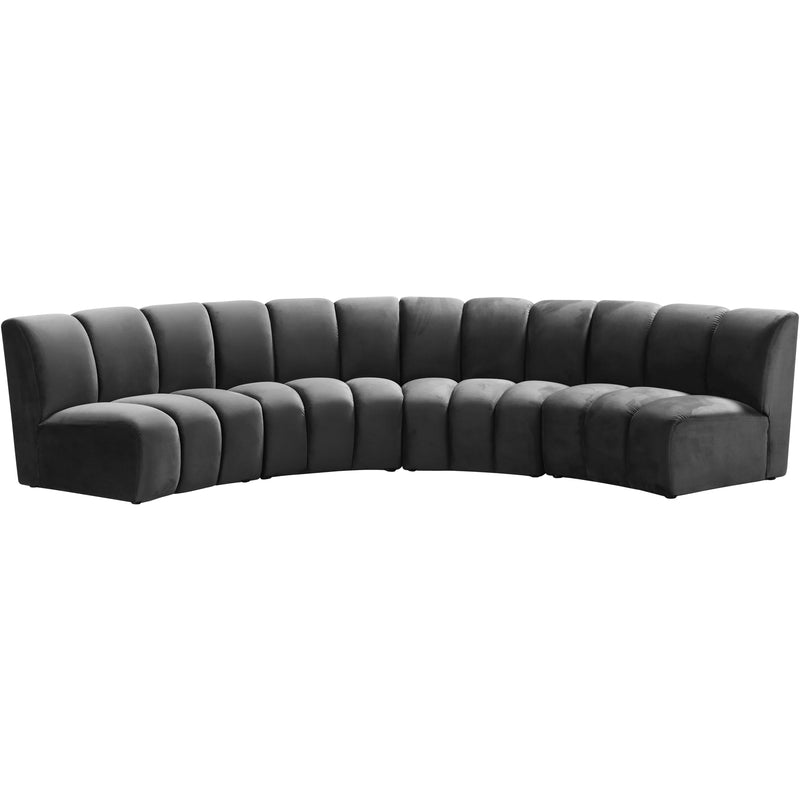 Meridian Infinity Fabric 4 pc Sectional 638Grey-4PC IMAGE 1