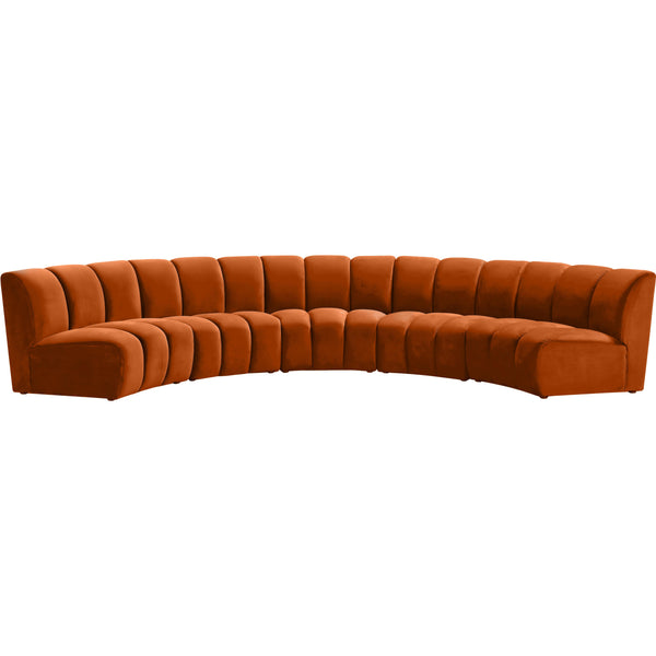 Meridian Infinity Fabric 5 pc Sectional 638Cognac-5PC IMAGE 1