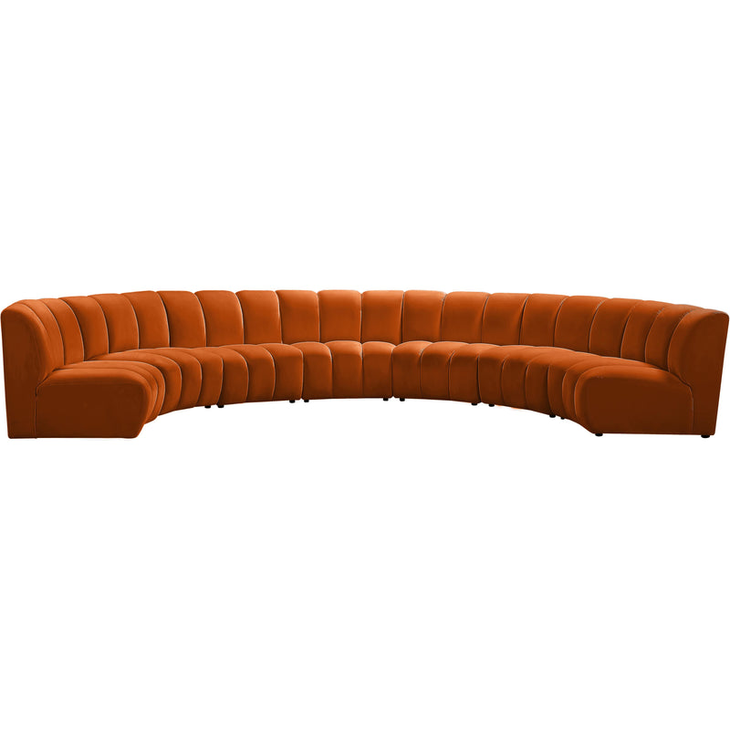 Meridian Infinity Fabric 7 pc Sectional 638Cognac-7PC IMAGE 1