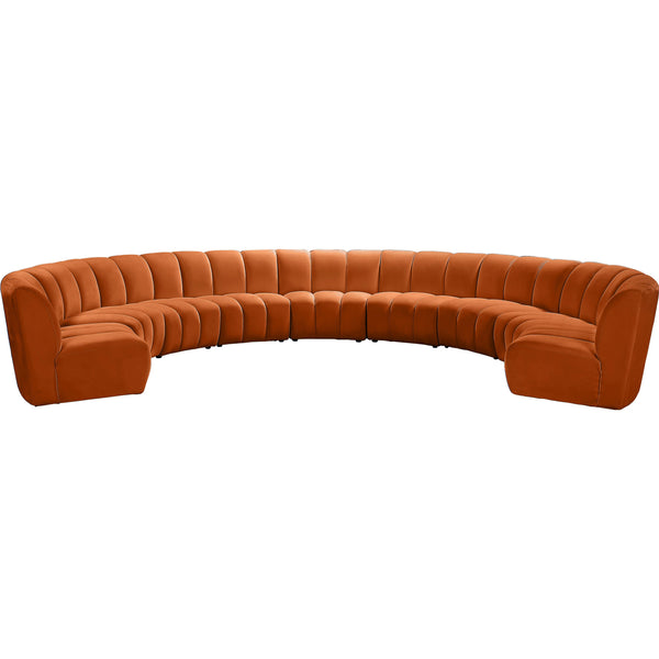 Meridian Infinity Fabric 9 pc Sectional 638Cognac-9PC IMAGE 1
