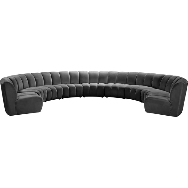 Meridian Infinity Fabric 9 pc Sectional 638Grey-9PC IMAGE 1