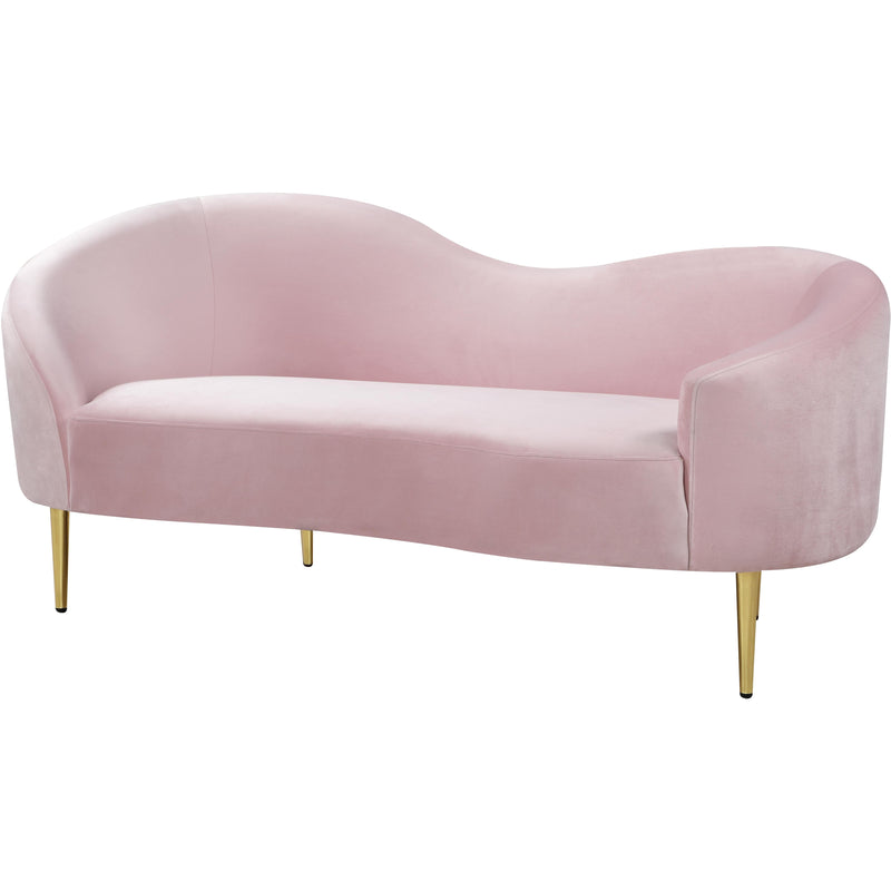 Meridian Ritz Stationary Fabric Loveseat 659Pink-L IMAGE 1