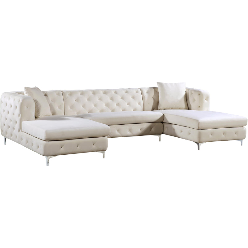 Meridian Gail Fabric 3 pc Sectional 664Cream-Sectional IMAGE 1