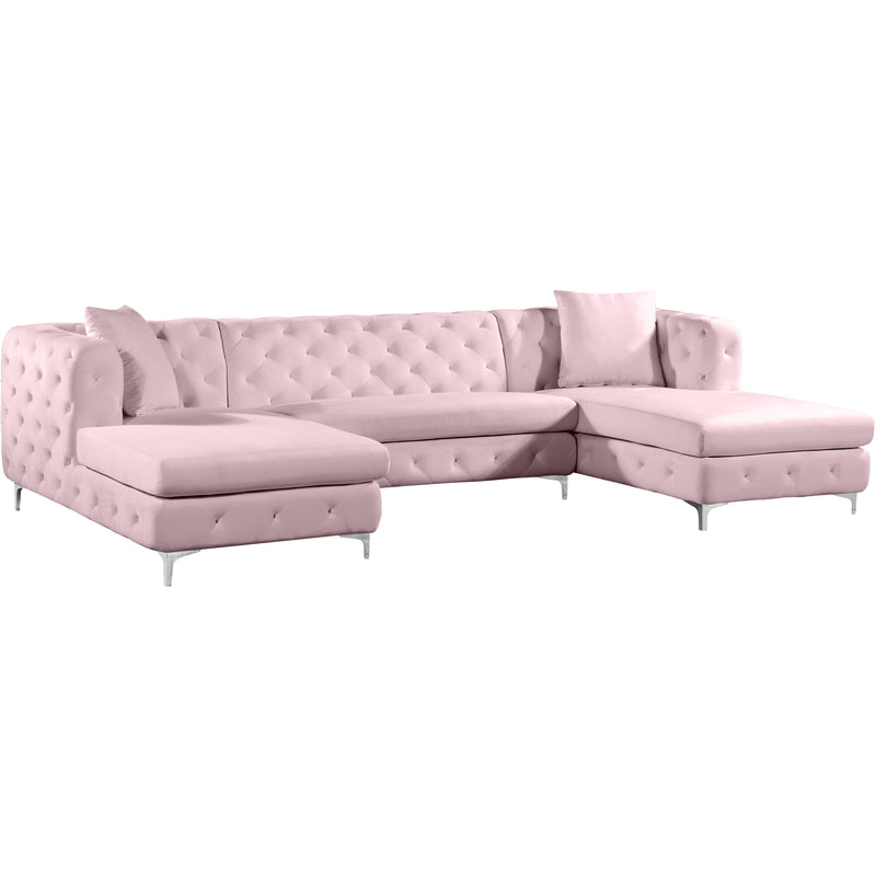 Meridian Gail Fabric 3 pc Sectional 664Pink-Sectional IMAGE 1