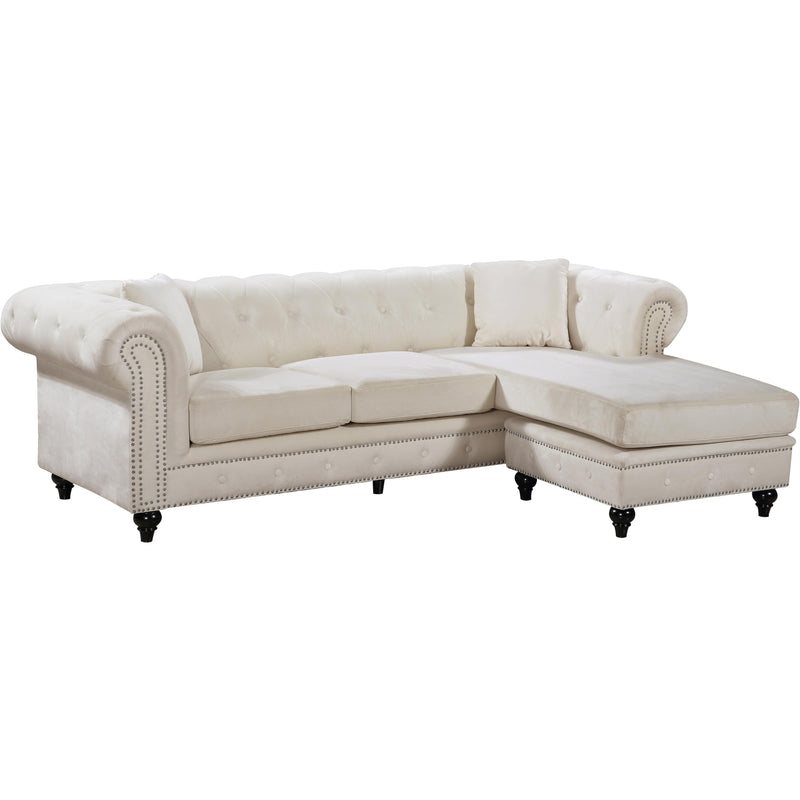 Meridian Sabrina Fabric 2 pc Sectional 667Cream-Sectional IMAGE 1