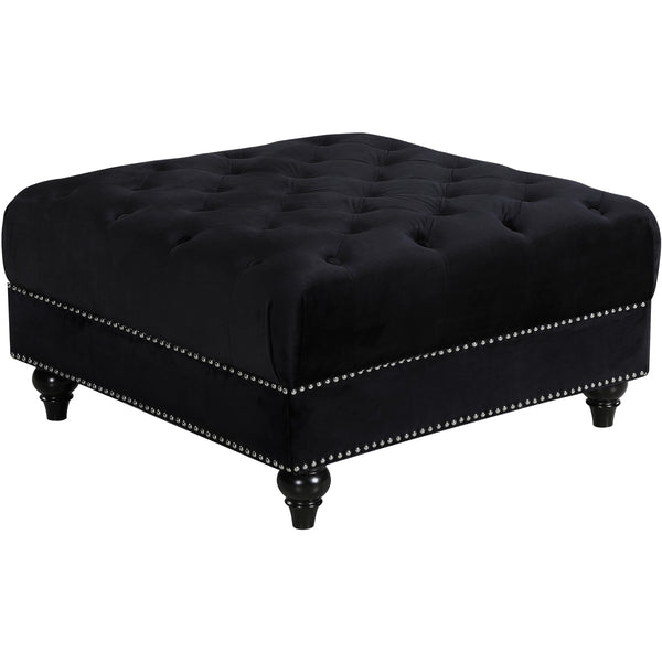 Meridian Sabrina Fabric Ottoman 667Black-Ott IMAGE 1