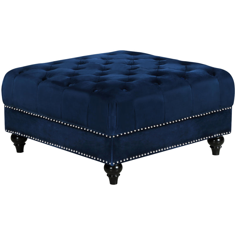 Meridian Sabrina Fabric Ottoman 667Navy-Ott IMAGE 1