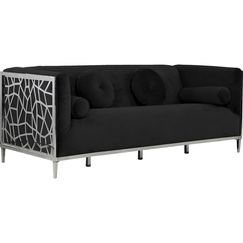 Meridian Opal Stationary Fabric Sofa 672Black-S IMAGE 1